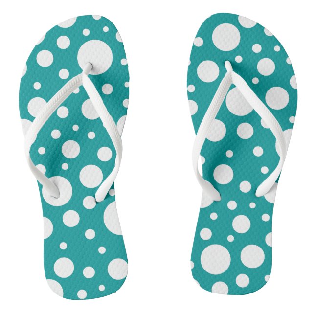 Chanclas Flip Flops de puntos verde azulados (Plantilla)