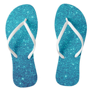 Chanclas Flip Flops de Purpurina azul