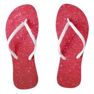 Chanclas Flip Flops de Purpurina rojo