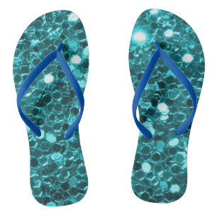 Chanclas Flip Flops de Purpurina verde azulado