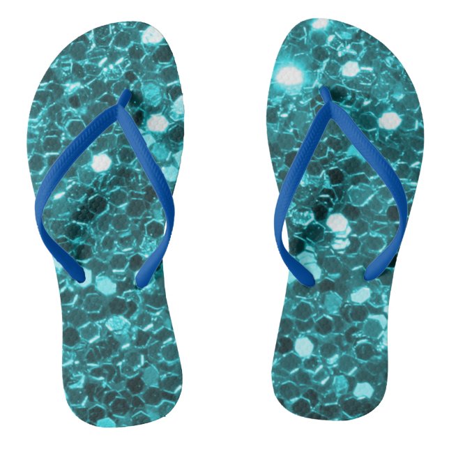 Chanclas Flip Flops de Purpurina verde azulado (Plantilla)