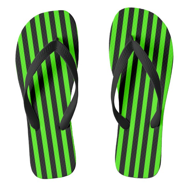 Chanclas Flip Flops de rayas verdes y negras (Plantilla)