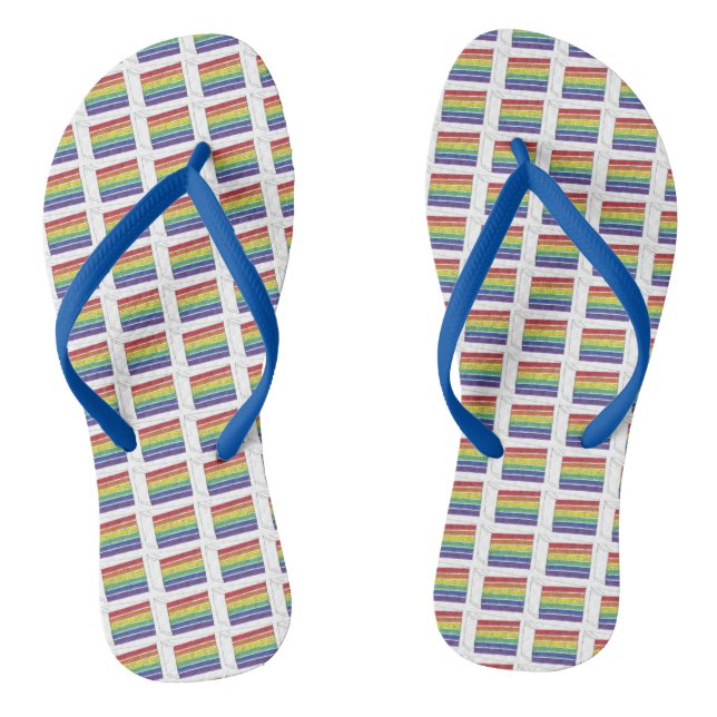 Chanclas Flip Flops de rebanada de pastel de capa de arcoir (Plantilla)