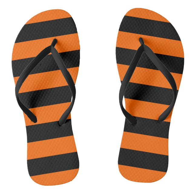 Chanclas Flip Flops de tiras de naranja/negro (Plantilla)