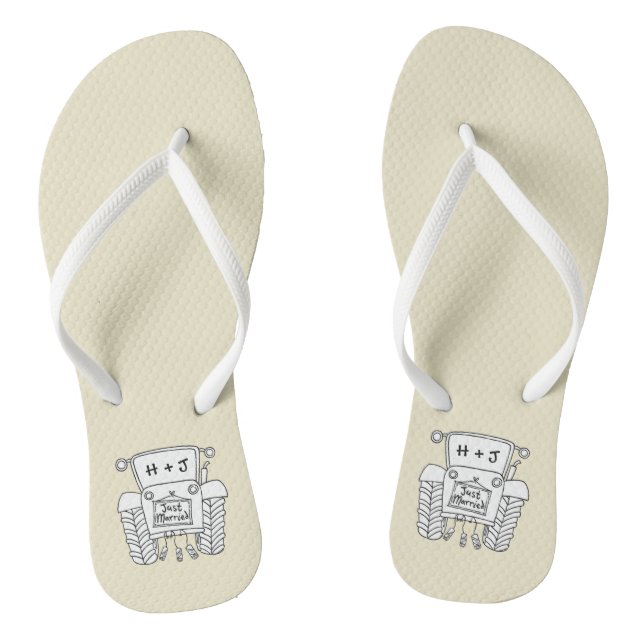 Chanclas Flip Flops de tractor de casamiento de campo perso (Plantilla)