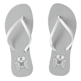 Chanclas Flip Flops de tractor de casamiento de campo perso