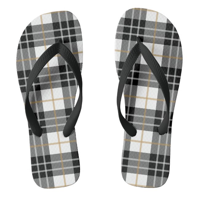 Chanclas Flip Flops de trenzado blanco y negro (Plantilla)
