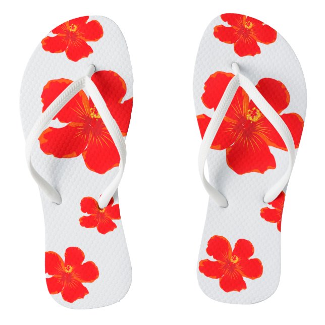 Chanclas Flip-flops de verano de flores rojas (Plantilla)
