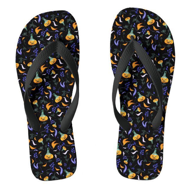 Chanclas Flip Flops del bosque de Halloween (Plantilla)