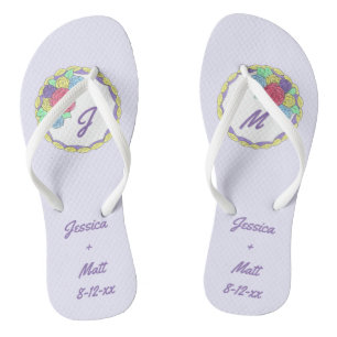 Chanclas Flip Flops del partido de novias de pastelito Boda