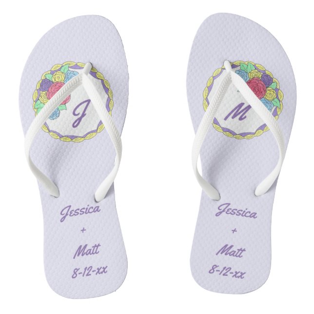 Chanclas Flip Flops del partido de novias de pastelito Boda (Plantilla)
