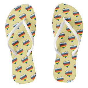 Chanclas Flip Flops del patrón del corazón del arco iris