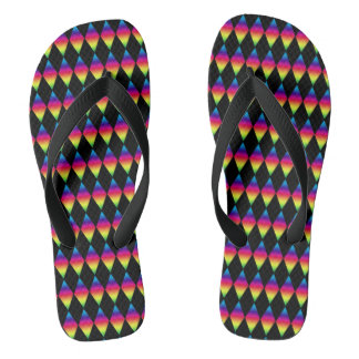 Chanclas Flip Flops - Diamantes arcoiris en negro