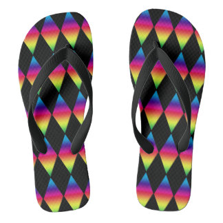 Chanclas Flip Flops - Diamantes arcoiris en negro