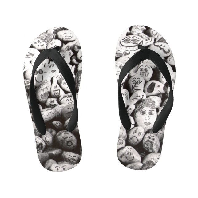 chanclas - flip flops diseño rocas con rosto (Plantilla)