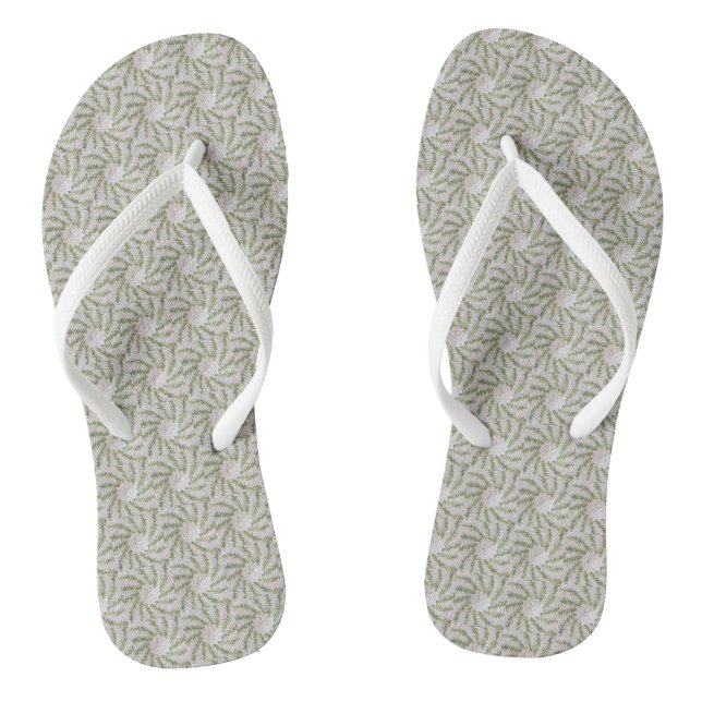 Chanclas Flip Flops - Espirales de mosaico en Crochet verde (Plantilla)