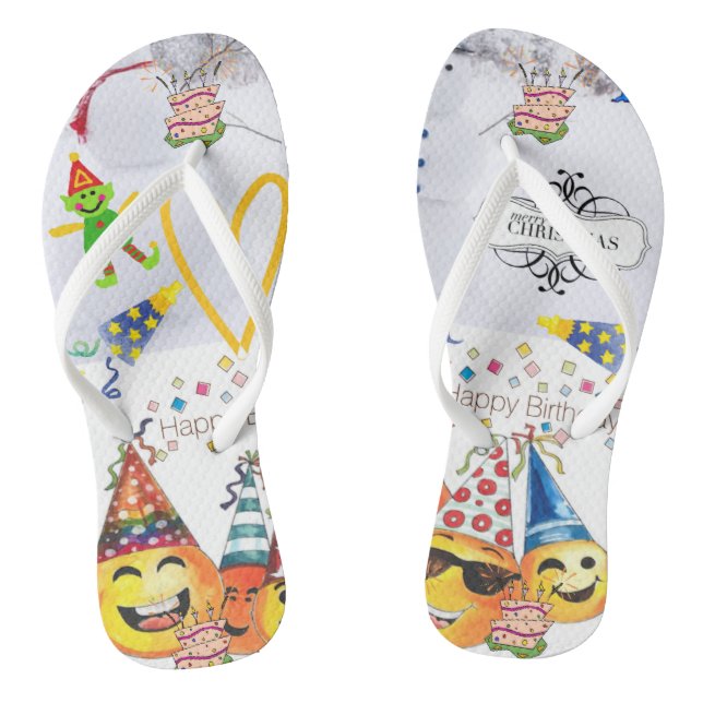 Chanclas Flip Flops Feliz cumpleaños navidad (Plantilla)