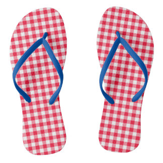 Chanclas Flip Flops femenino de Gingham rojo