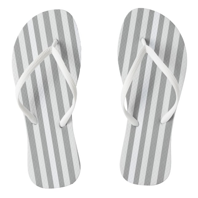 Chanclas Flip Flops Gris y franja blanca (Plantilla)