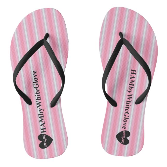 Chanclas Flip-Flops - HAMbyWG rosa y blanco (Plantilla)