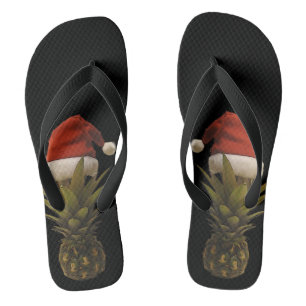 Chanclas Flip Flops Hawai Pineapple Santa Hat