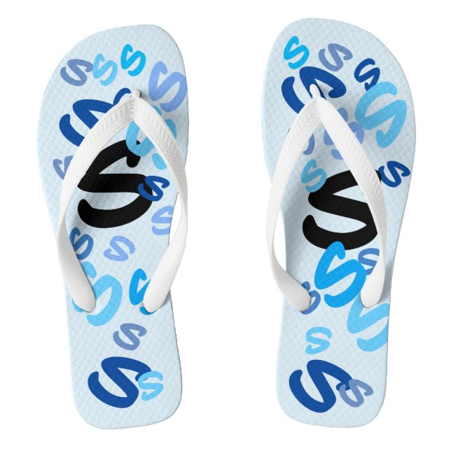 Chanclas Flip Flops - Inicial en azul (Plantilla)