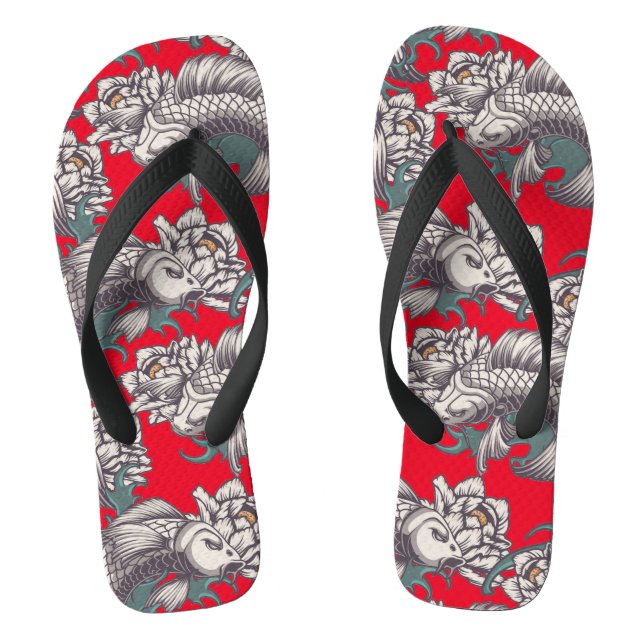 Chanclas Flip Flops japonés de pescado Koi (Plantilla)