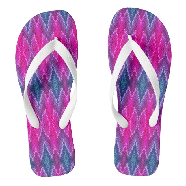 Chanclas Flip Flops - Kaleidoscope en rosa y azul (Plantilla)