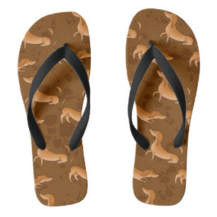 Chanclas Flip Flops marrón de Dachshund