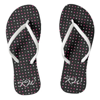 Chanclas Flip Flops monogramado de punto de polka