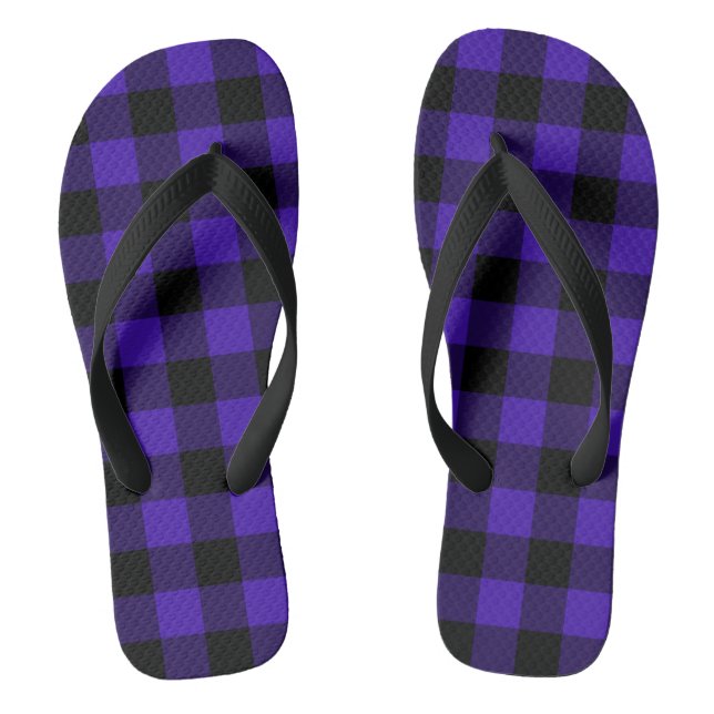 Chanclas Flip Flops negro azul comprobado (Plantilla)