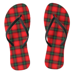 Chanclas Flip Flops negro, rojo, trenzado de Guay Tartán