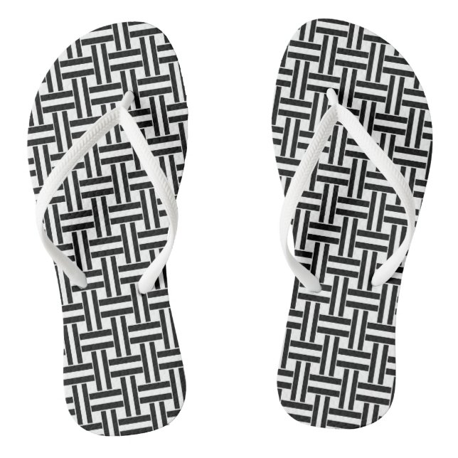 Chanclas Flip Flops negro y blanco chequeado (Plantilla)