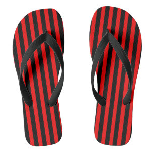 Chanclas Flip Flops negro y rojo a rayas