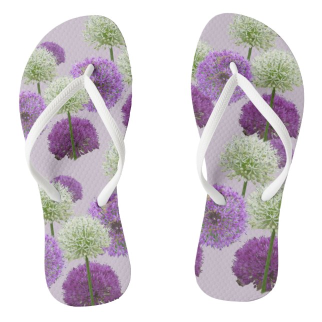 Chanclas Flip Flops para adultos Allium White y Purple (Plantilla)