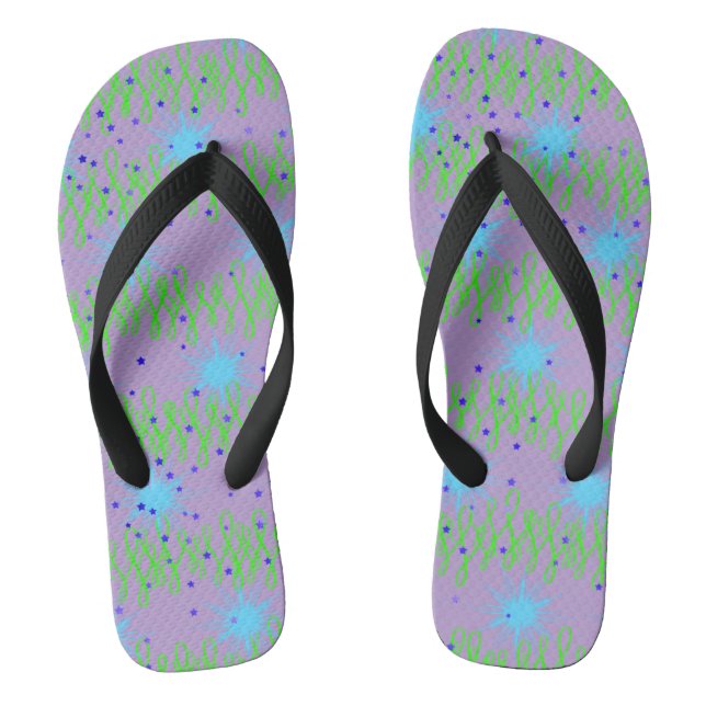 Chanclas Flip Flops para mujeres en Verde azulado y morado (Plantilla)