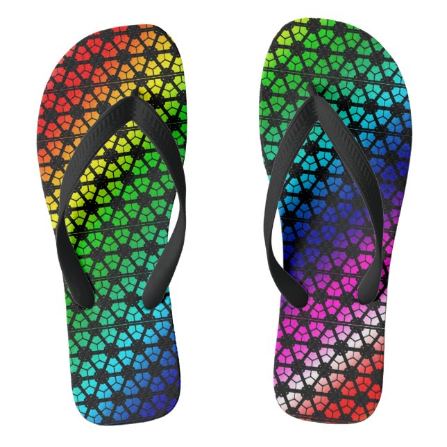 Chanclas Flip Flops - Patrón arcoiris en vidrio plomo (Plantilla)