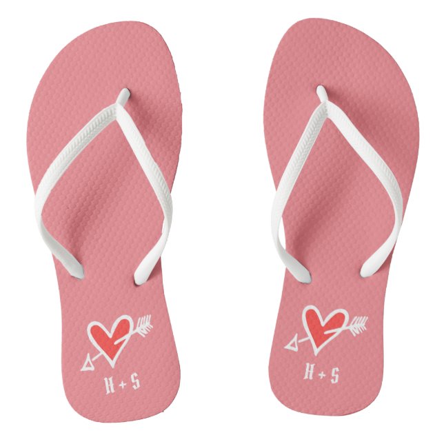 Chanclas Flip Flops personalizado de corazón de amor negro  (Plantilla)