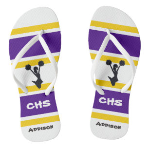 Chanclas Flip Flops personalizado morado y amarillo de aleg