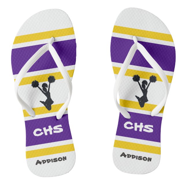Chanclas Flip Flops personalizado morado y amarillo de aleg (Plantilla)