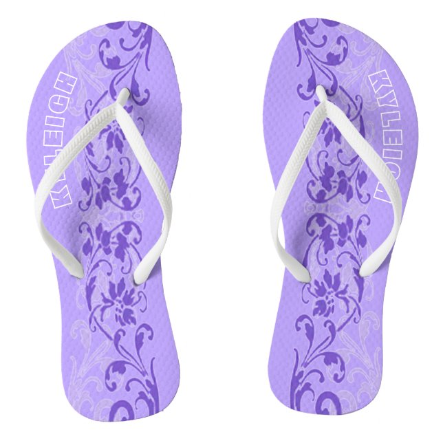 Chanclas Flip Flops personalizados de lavanda para mujeres (Plantilla)