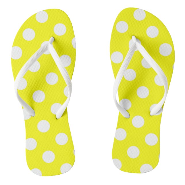 Chanclas Flip Flops polo amarillo y blanco un punto (Plantilla)