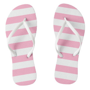 Chanclas Flip Flops rayado rosa y blanco