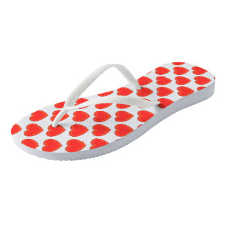 Chanclas Flip Flops - Red Hearts
