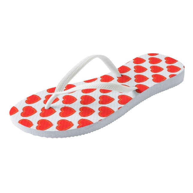 Chanclas Flip Flops - Red Hearts (Angular)