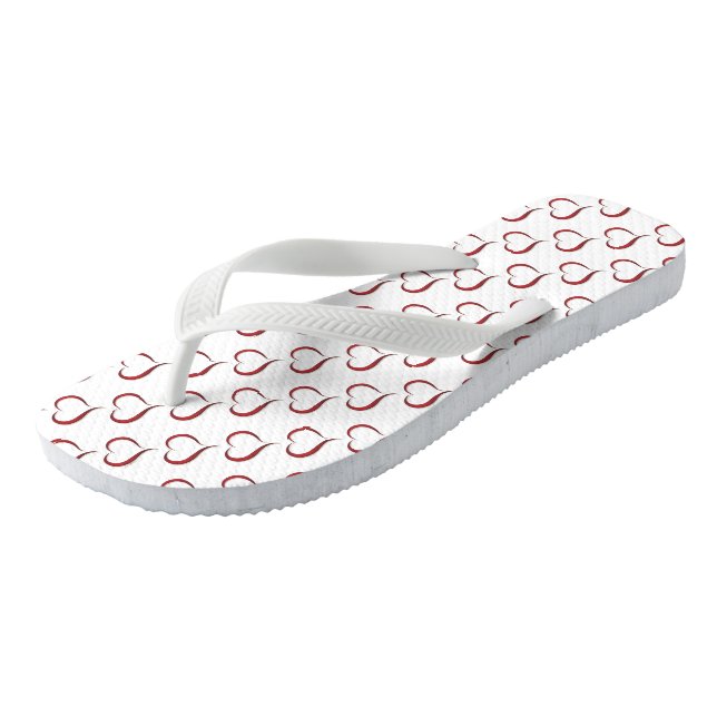 Chanclas Flip Flops/Red Hearts (Angular)