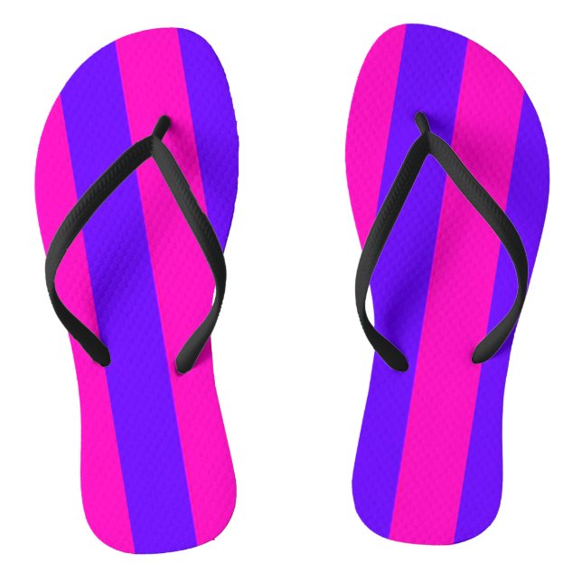 Chanclas Flip Flops retro neón caliente rosa y morado (Plantilla)