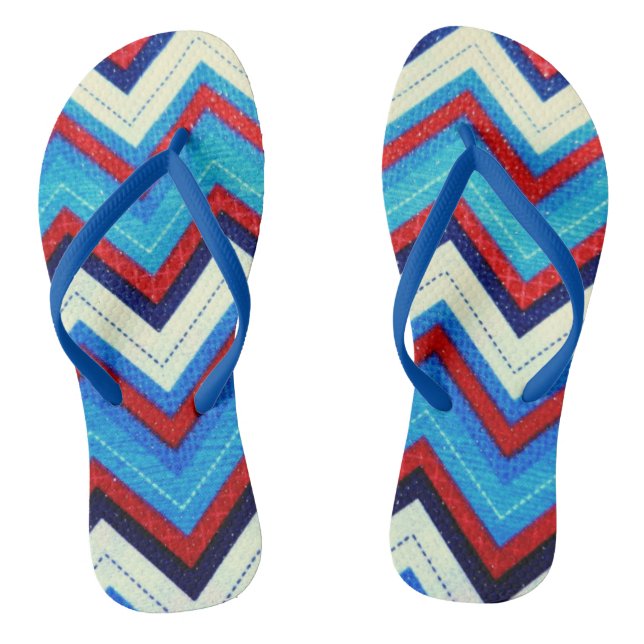 Chanclas Flip Flops rojo blanco y azul (Plantilla)