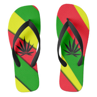 Chanclas Flip Flops rojo, verde y dorado