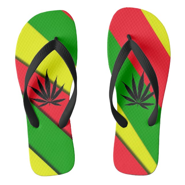 Chanclas Flip Flops rojo, verde y dorado (Plantilla)